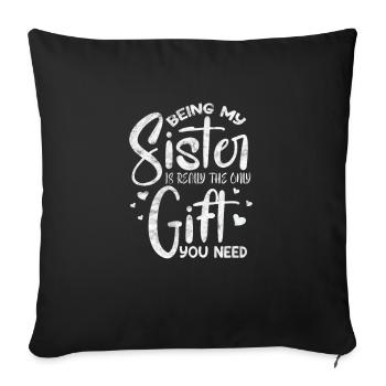 Soeur Frère Frères et sœurs Cadeau de famille - Housse de coussin décorative 45 x 45 cm - noir - Devant