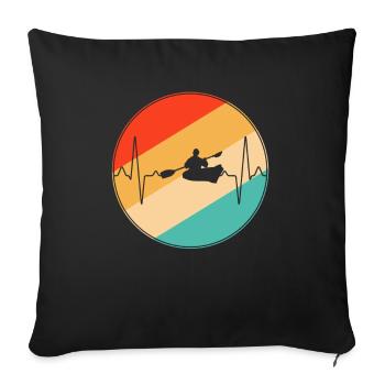 Kayak Retro Heartbeat - Sofa pillowcase 17,3'' x 17,3'' (45 x 45 cm) - black - Front