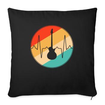 Rock Retro Heartbeat - Housse de coussin décorative 45 x 45 cm - noir - Devant