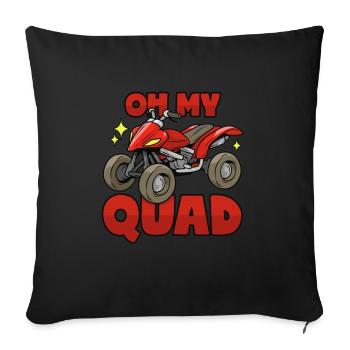Quad pun, dicton ATV - Housse de coussin décorative 45 x 45 cm - noir - Devant