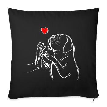 Dogue de Bordeaux Dogue Chiens - Housse de coussin décorative 45 x 45 cm - noir - Devant