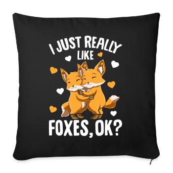 Fuchs Kinder - Sofakissenbezug 45 x 45 cm - Schwarz - Vorne