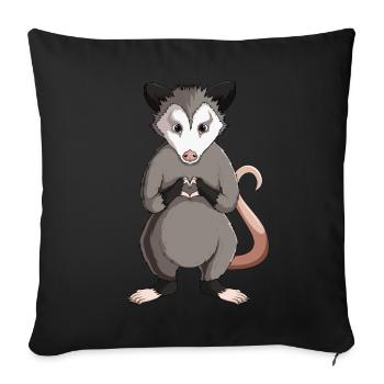 Opossum Enfants Filles Dames - Housse de coussin décorative 45 x 45 cm - noir - Devant