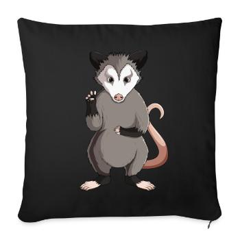Opossum Enfants Filles Dames - Housse de coussin décorative 45 x 45 cm - noir - Devant