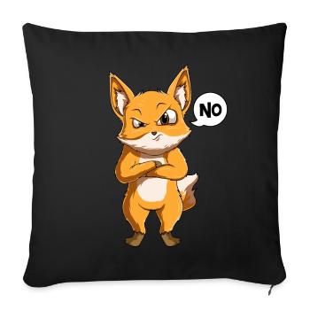 Fuchs Kinder Jungen - Sofakissenbezug 45 x 45 cm - Schwarz - Vorne