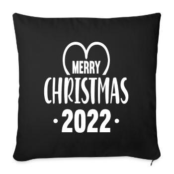 Merry Christmas 2022 - Sofa pillowcase 17,3'' x 17,3'' (45 x 45 cm) - black - Front