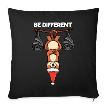 Soyez différent Chauve-souris Weasel Père Noël - Housse de coussin décorative 45 x 45 cm - noir - Devant