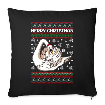 Schwan Ugly Christmas - Sofakissenbezug 45 x 45 cm - Schwarz - Vorne
