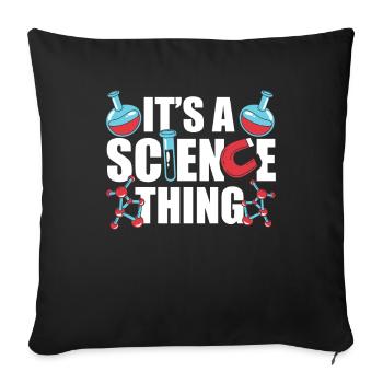 Est une chose scientifique scientifique - Housse de coussin décorative 45 x 45 cm - noir - Devant