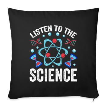 Écoutez Science Scientists Science - Housse de coussin décorative 45 x 45 cm - noir - Devant
