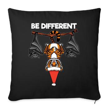 Soyez différent Tiger Bat Père Noël - Housse de coussin décorative 45 x 45 cm - noir - Devant