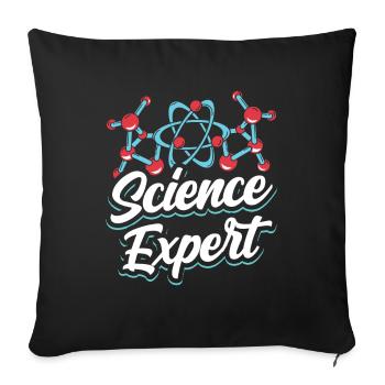 Scientific Expert Science Science - Sofa pillowcase 17,3'' x 17,3'' (45 x 45 cm) - black - Front
