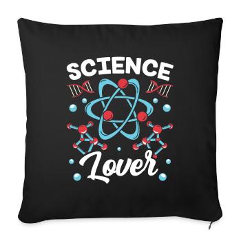 Lovers of Science Sayings Team Science - Sofa pillowcase 17,3'' x 17,3'' (45 x 45 cm) - black - Front