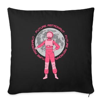 Fusée d’astronomie spatiale des futurs astronautes - Housse de coussin décorative 45 x 45 cm - noir - Devant