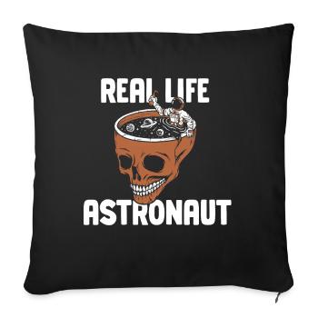 Real Life Astronaut Astronomy Space Rocket - Sofa pillowcase 17,3'' x 17,3'' (45 x 45 cm) - black - Front