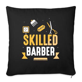 Trained Barber Barber Barbers Barbershop - Sofa pillowcase 17,3'' x 17,3'' (45 x 45 cm) - black - Front