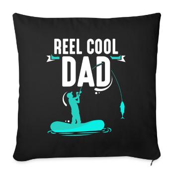 Reel Cool Papa Angler Fishing Fishing Fisherman - Sofa pillowcase 17,3'' x 17,3'' (45 x 45 cm) - black - Front