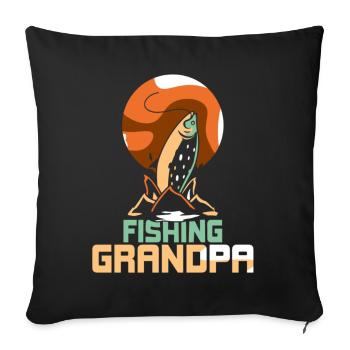 Pêche Grand-père Pêche Pêcheurs Pêcheurs Pêcheurs à la ligne - Housse de coussin décorative 45 x 45 cm - noir - Devant