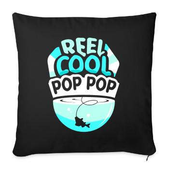 Reel Cool Grandpa Fishing Fisherman Angler Fishing - Sofa pillowcase 17,3'' x 17,3'' (45 x 45 cm) - black - Front