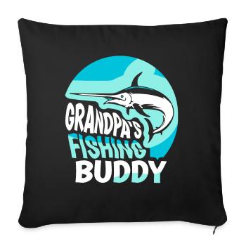 Grandfather's fishing buddy fishing fishing friend fishing - Sofa pillowcase 17,3'' x 17,3'' (45 x 45 cm) - black - Front