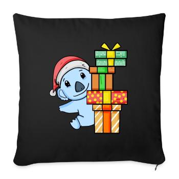 Koala de Noël avec cadeaux - Housse de coussin décorative 45 x 45 cm - noir - Devant