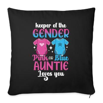 Gardienne du genre Pink Or Blue Auntie Loves You - Housse de coussin décorative 45 x 45 cm - noir - Devant