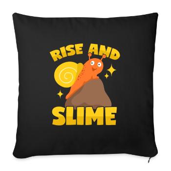Escargot « Rise And Slime » - Housse de coussin décorative 45 x 45 cm - noir - Devant