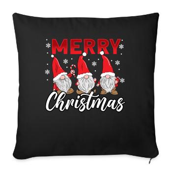Joyeux Noël Gnome - Housse de coussin décorative 45 x 45 cm - noir - Devant