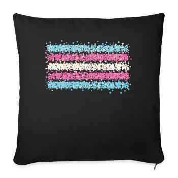 Transgender Transsexual Transsexual Flag - Sofa pillowcase 17,3'' x 17,3'' (45 x 45 cm) - black - Front