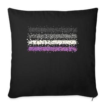 Asexual Asexuality ACE Asexual Flag LGBTQ - Sofa pillowcase 17,3'' x 17,3'' (45 x 45 cm) - black - Front