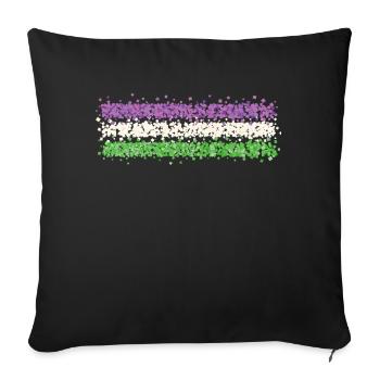 Genderqueer Genderfluid Nonbinary Flag Queer - Sofa pillowcase 17,3'' x 17,3'' (45 x 45 cm) - black - Front