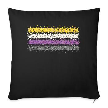 Asexual Asexuality ACE Asexual Flag LGBTQ - Sofa pillowcase 17,3'' x 17,3'' (45 x 45 cm) - black - Front