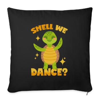 Dancing turtle - Sofa pillowcase 17,3'' x 17,3'' (45 x 45 cm) - black - Front