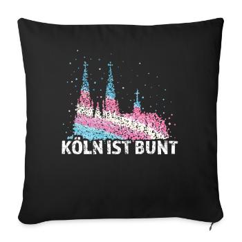 Kölner Dom Köln Kölle Transgender Transsexuell - Sofakissenbezug 45 x 45 cm - Schwarz - Vorne