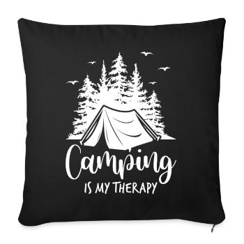 Camping Therapy Shenandoah National Park Souvenir - Sofa pillowcase 17,3'' x 17,3'' (45 x 45 cm) - black - Front