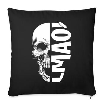 Funny Skull Thinking Nightmare Fear Death Skeleton Ko - Sofa pillowcase 17,3'' x 17,3'' (45 x 45 cm) - black - Front