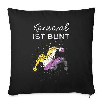 Carnaval Carnaval Asexualité asexuée - Housse de coussin décorative 45 x 45 cm - noir - Devant