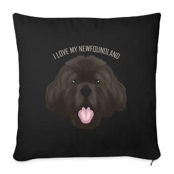 Dog Lover - I Love My Newfoundland - Sofakissenbezug 45 x 45 cm - Schwarz - Vorne