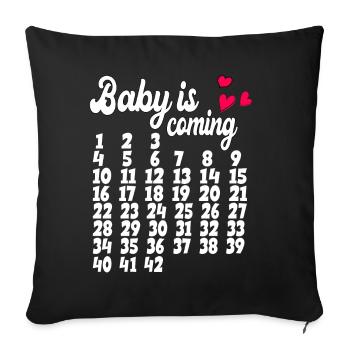 Baby is coming Entwicklung - Sofakissenbezug 45 x 45 cm - Schwarz - Vorne
