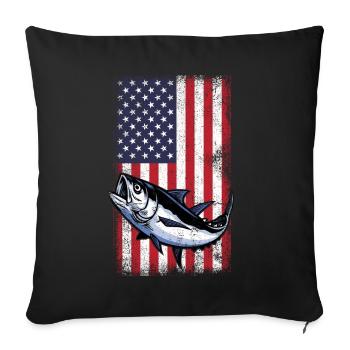 Fishing Angler Fishing Gifts Fish Fishing - Sofa pillowcase 17,3'' x 17,3'' (45 x 45 cm) - black - Front