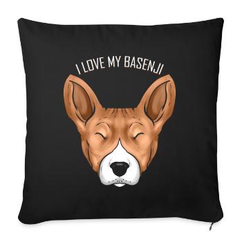 Dog Lover - I Love My Basenji - Sofakissenbezug 45 x 45 cm - Schwarz - Vorne