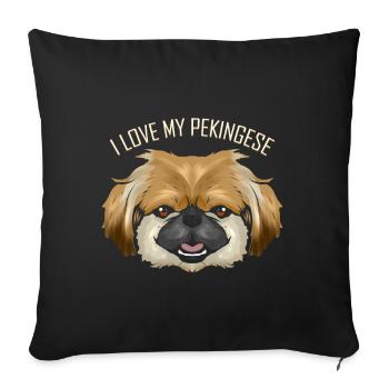 Dog Lover - I Love My Pekingese - Sofa pillowcase 17,3'' x 17,3'' (45 x 45 cm) - black - Front