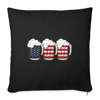 Beer America America Flag USA Flag - Sofa pillowcase 17,3'' x 17,3'' (45 x 45 cm) - black - Front