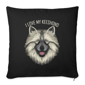 Dog Lover - J’aime mon Keeshond - Housse de coussin décorative 45 x 45 cm - noir - Devant