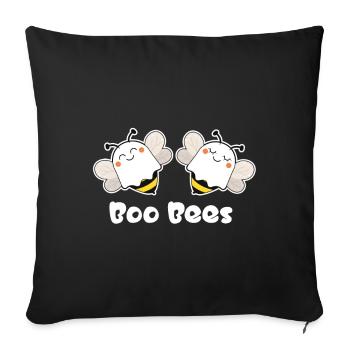 Abeilles Boo - Housse de coussin décorative 45 x 45 cm - noir - Devant