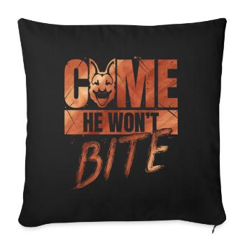 Come, He Won't Bite - Dog Owner - Sofa pillowcase 17,3'' x 17,3'' (45 x 45 cm) - black - Front
