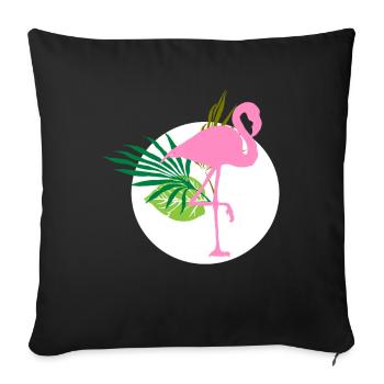 Flamingo - Sofa pillowcase 17,3'' x 17,3'' (45 x 45 cm) - black - Front