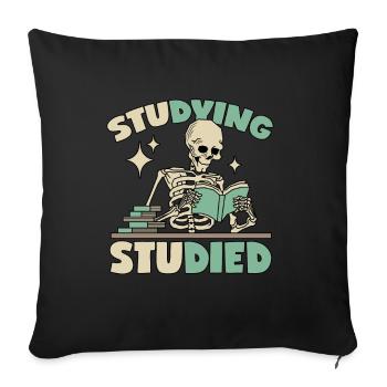 Skeleton in learning - Sofa pillowcase 17,3'' x 17,3'' (45 x 45 cm) - black - Front