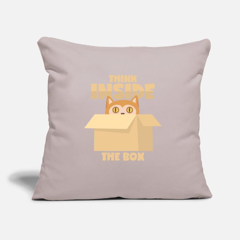 Cat: « Think Inside The Box » Housse de coussin décorative 45 x 45 cm