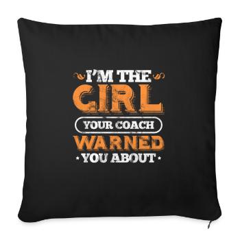 Fille de softball - Housse de coussin décorative 45 x 45 cm - noir - Devant
